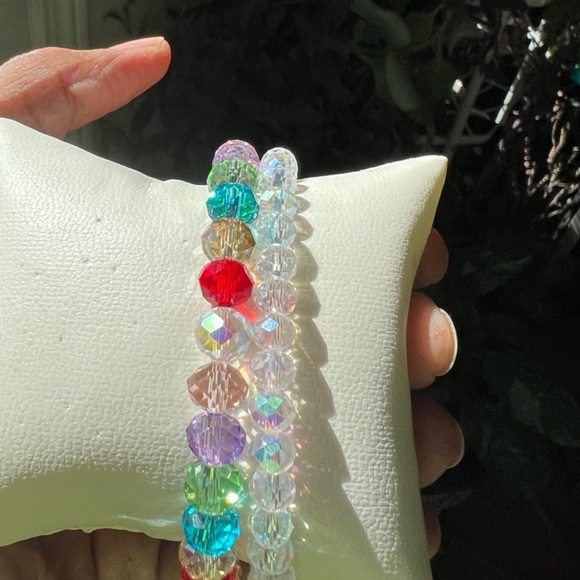 Gorgeous stretchable swarovski beads bracelet - lot of 2 - Picture 9 of 10